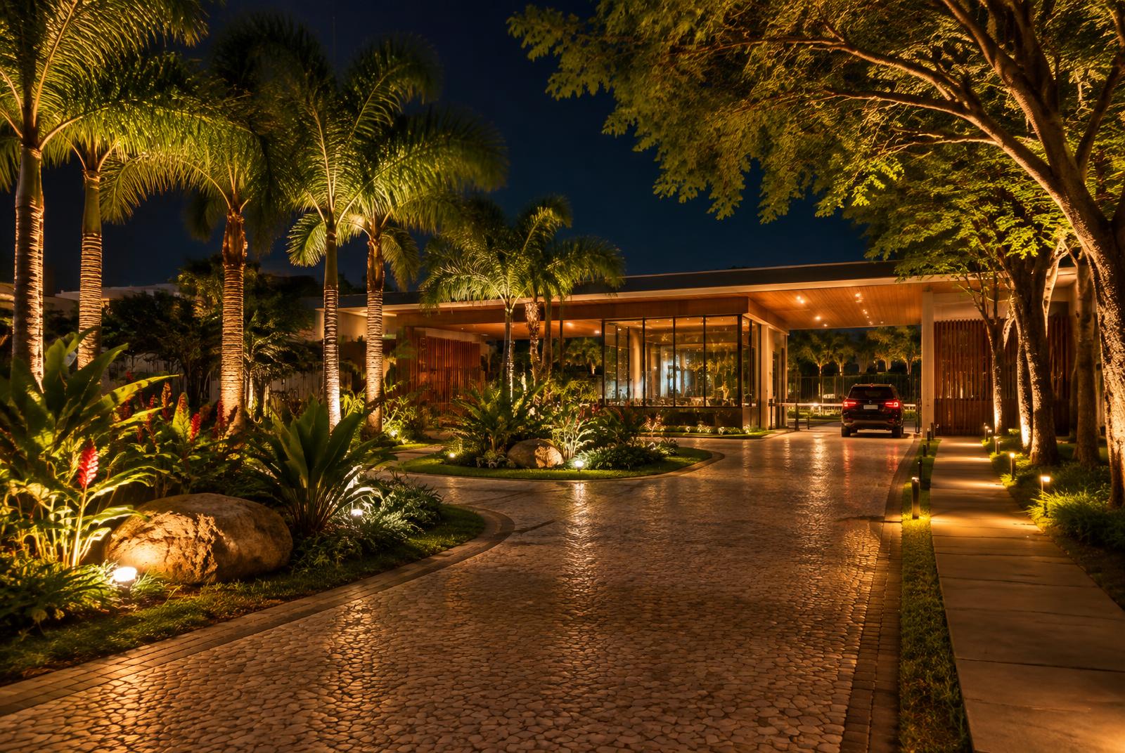 Entrada principal do Green View à noite